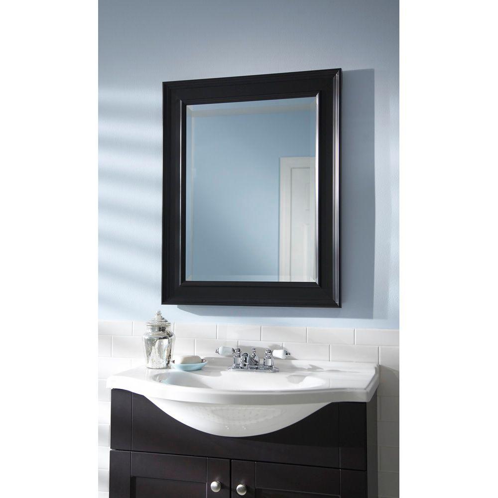 martha stewart living grasmere 30 in. x 24 in. black framed mirror