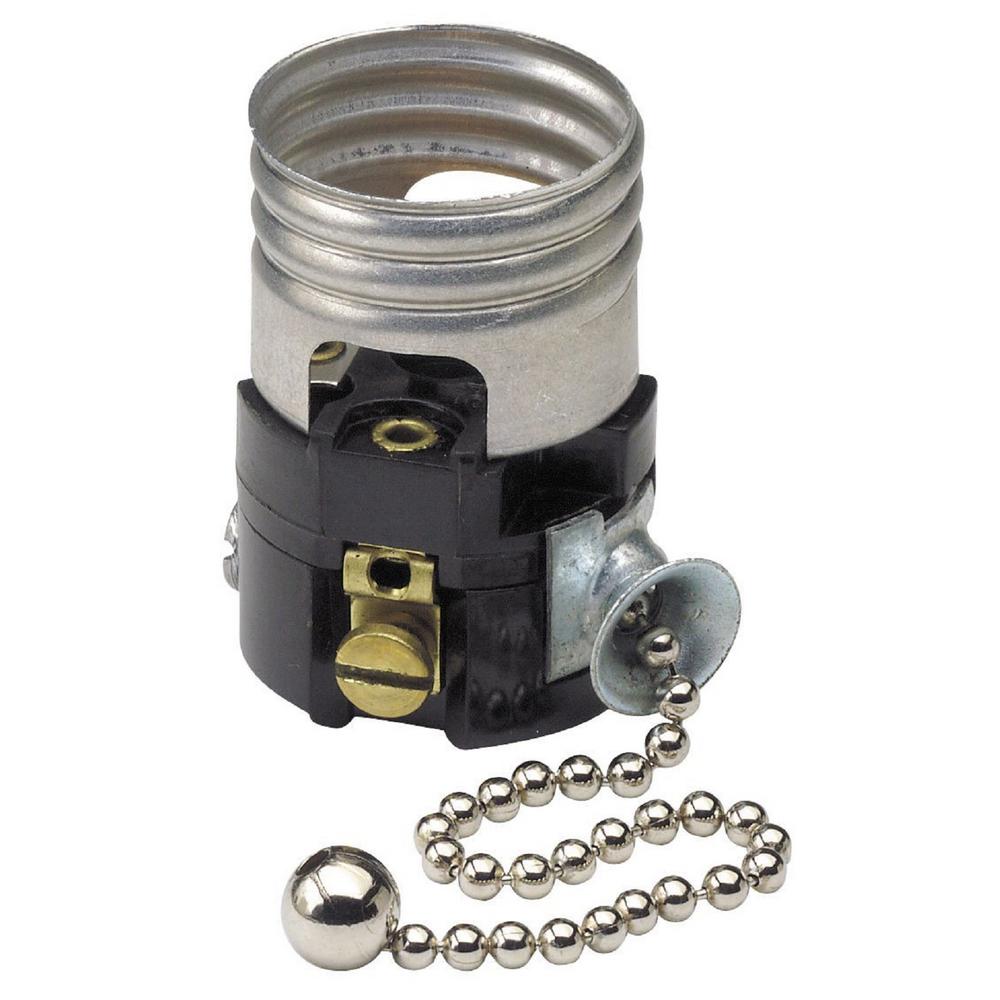 Leviton Black Medium Base Interior Only Shell Incandescent Lampholder