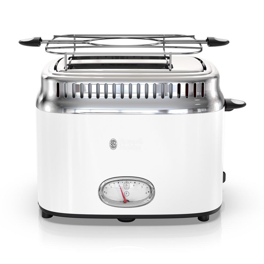 Russell Hobbs Retro Style 2Slice White Stainless Steel Toaster with