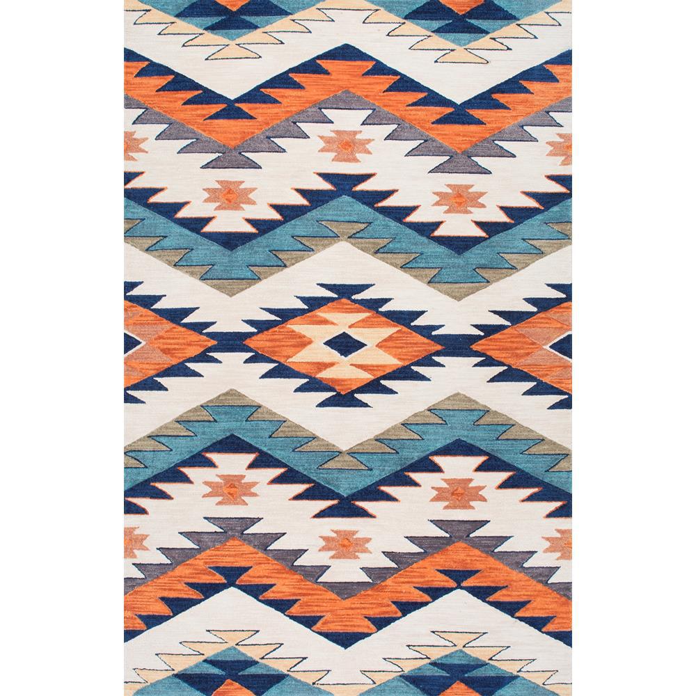 nuLOOM Hand Hooked Tribal Rhona Multi Colored 9 ft. x 12 ft. Area Rug