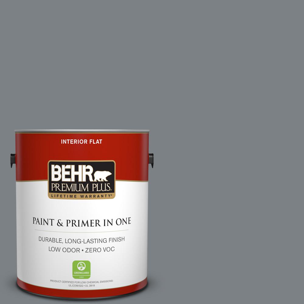 BEHR Premium Plus 1 gal. #PPU26-03 Legendary Gray Zero VOC Flat ...