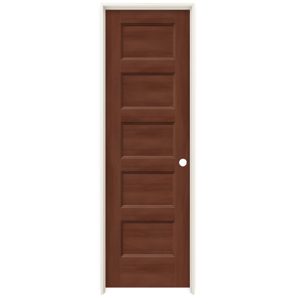 24 X 80 Reddish Brown 5 Panel Prehung Doors Interior