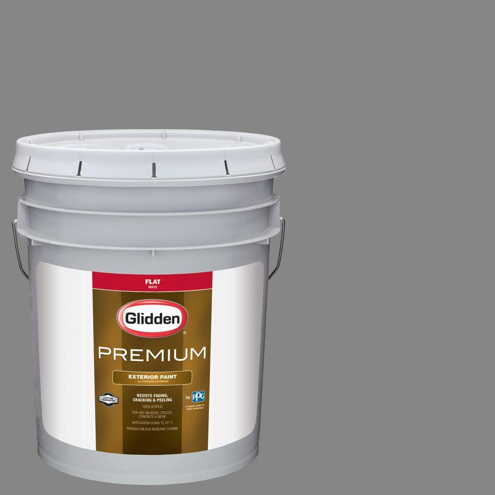 Glidden Premium 5gal. HDGCN64U Seal Grey Flat Latex Exterior Paint
