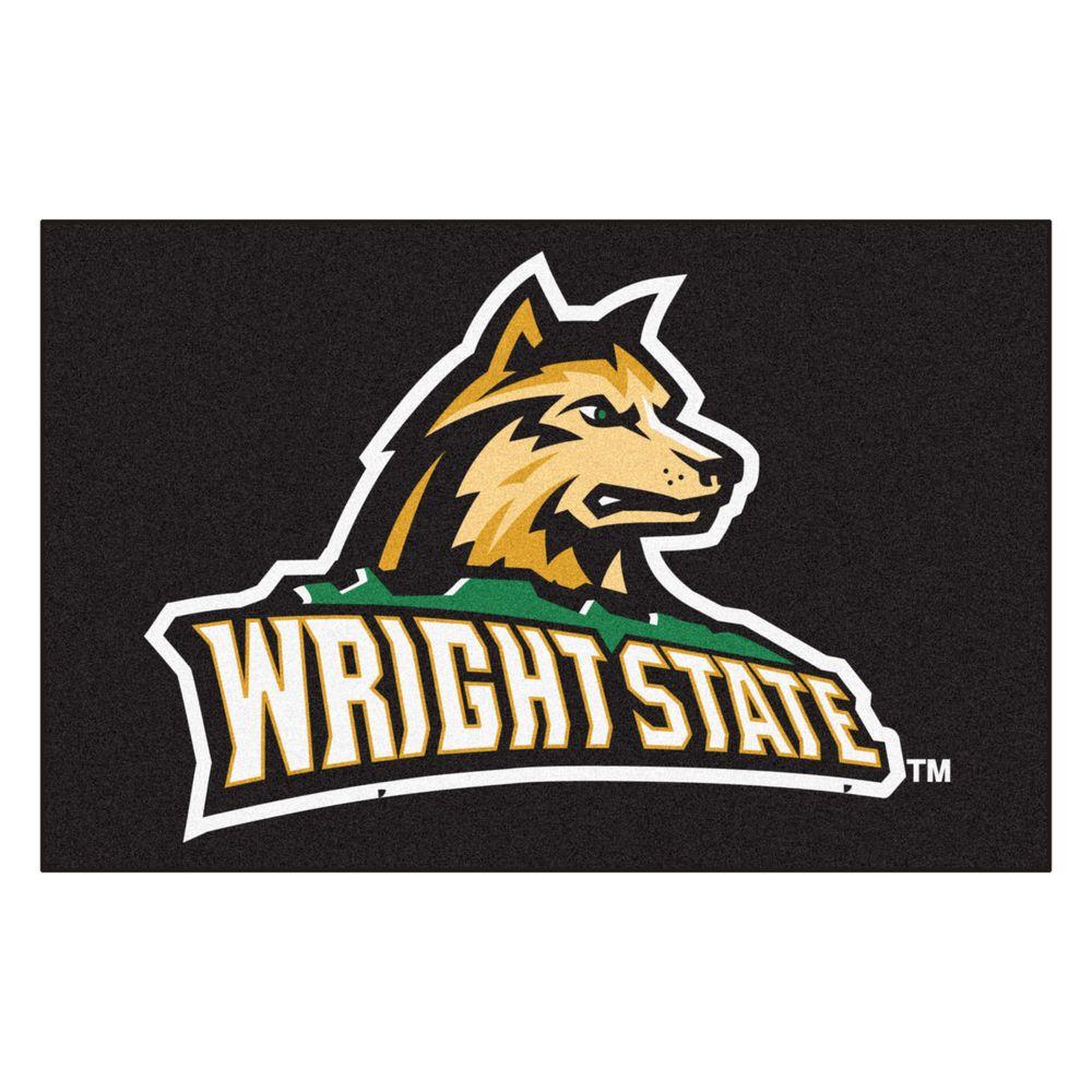 FANMATS NCAA Wright State University Black 1 ft. 7 in. x 2 ft. 6 in. Accent Rug702 The Home Depot