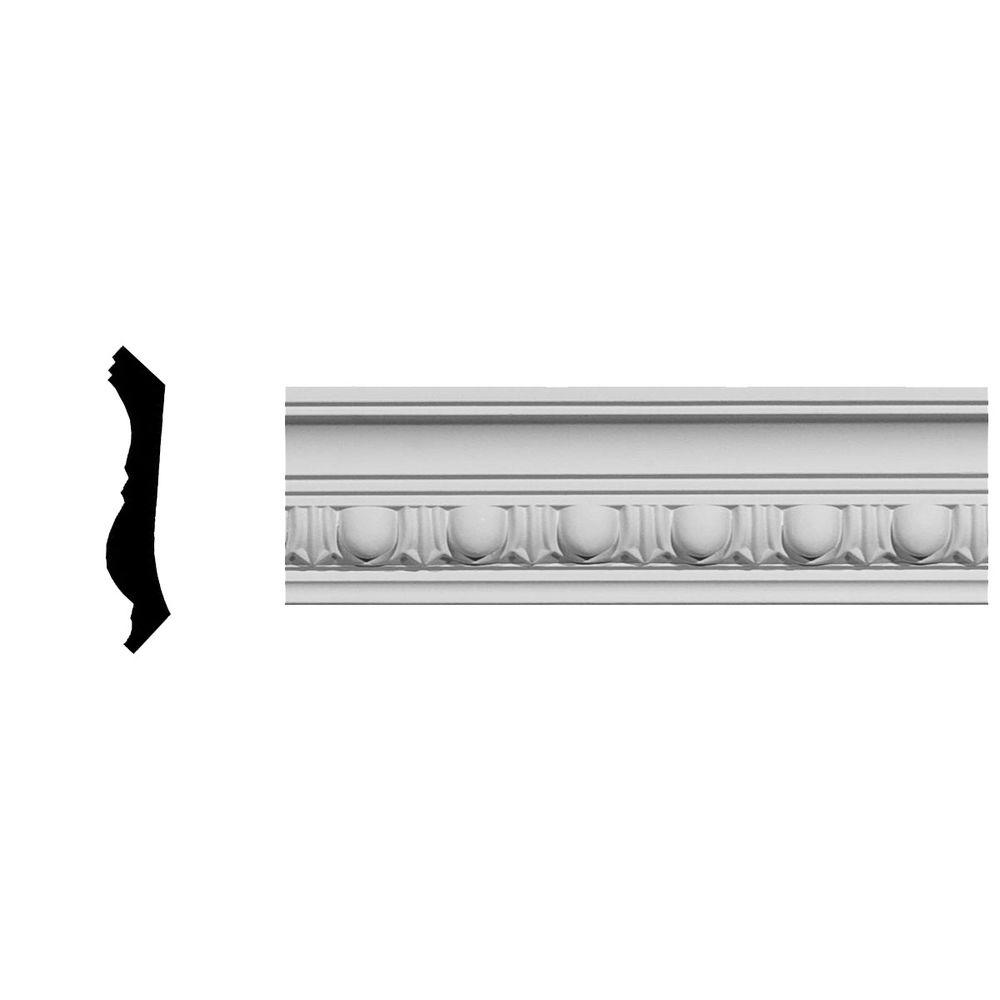 Ekena Millwork MLD02X03X04EG 2.75 in. H x 3.12 in. P x 4.25 in. F x 94.50 in. L Egg and Dart Crown Moulding