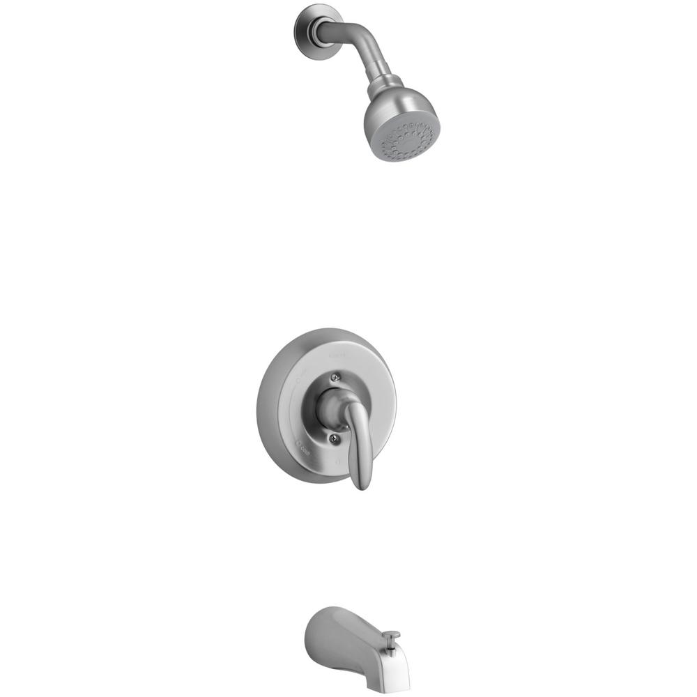 KOHLER Coralais SingleHandle 1Spray Tub and Shower Faucet in Brushed Chrome (Valve Not