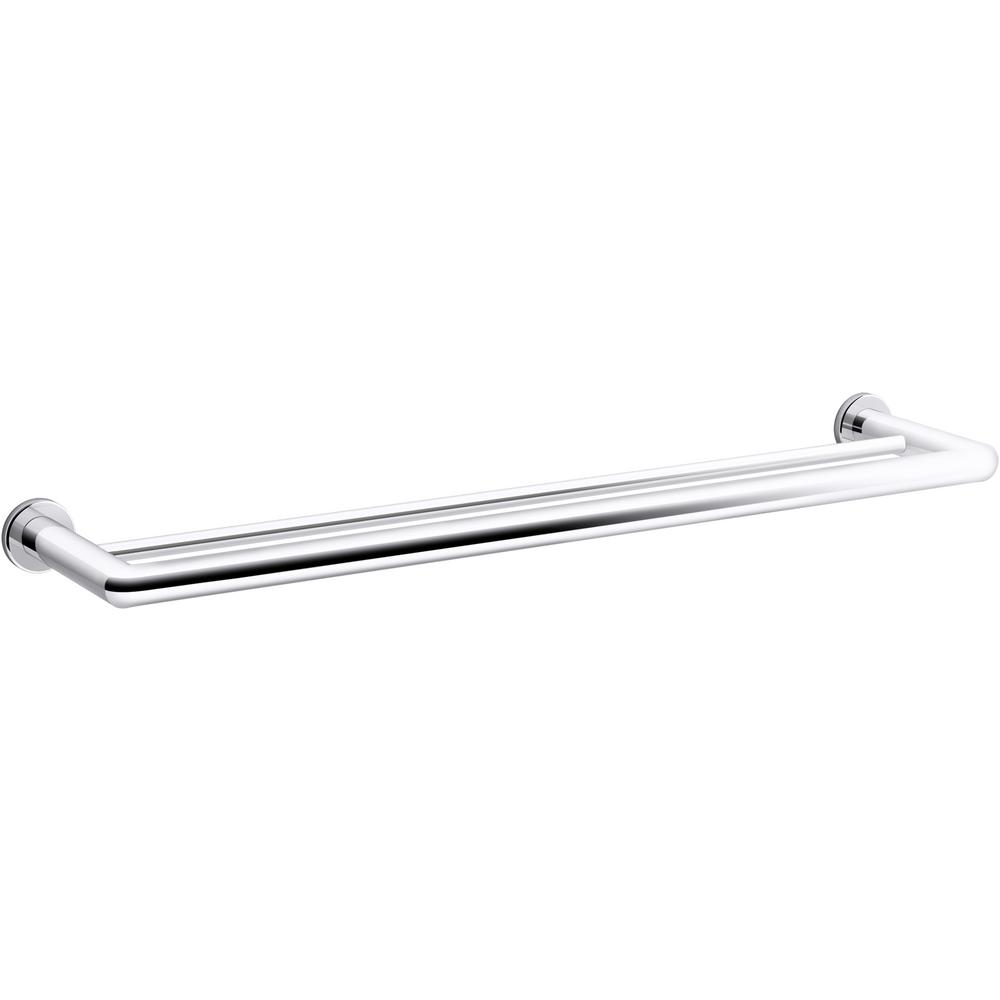 KOHLER Kumin 24 in. Double Towel Bar in Polished Chrome-K-97890-CP