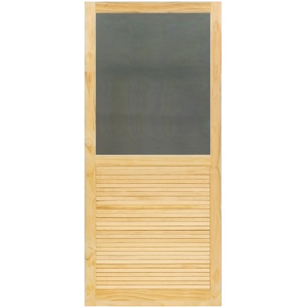 Kimberly Bay 31 75 In X 79 75 In Louvered Stainable Screen Door