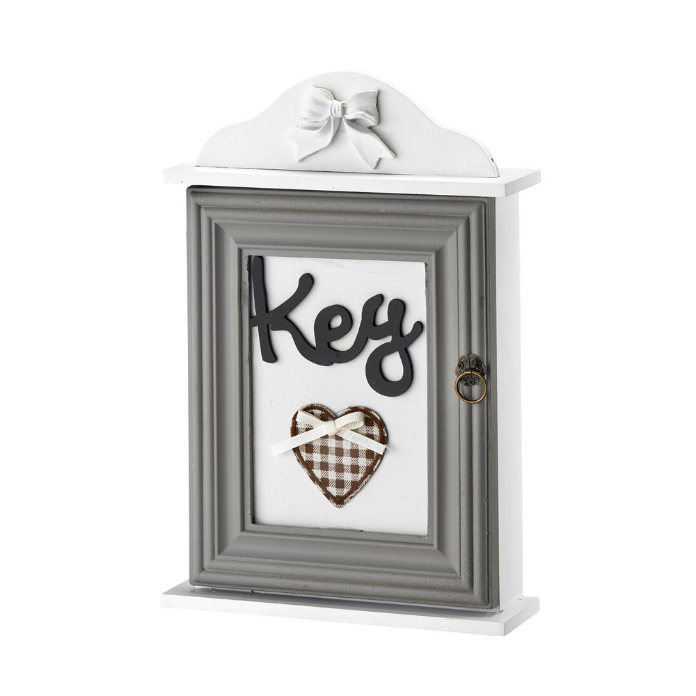 Adirhome Classic Key Cabinet Box With Embroidered Heart 301 09 The Classic Key Cabinet Box With Embroidered Heart