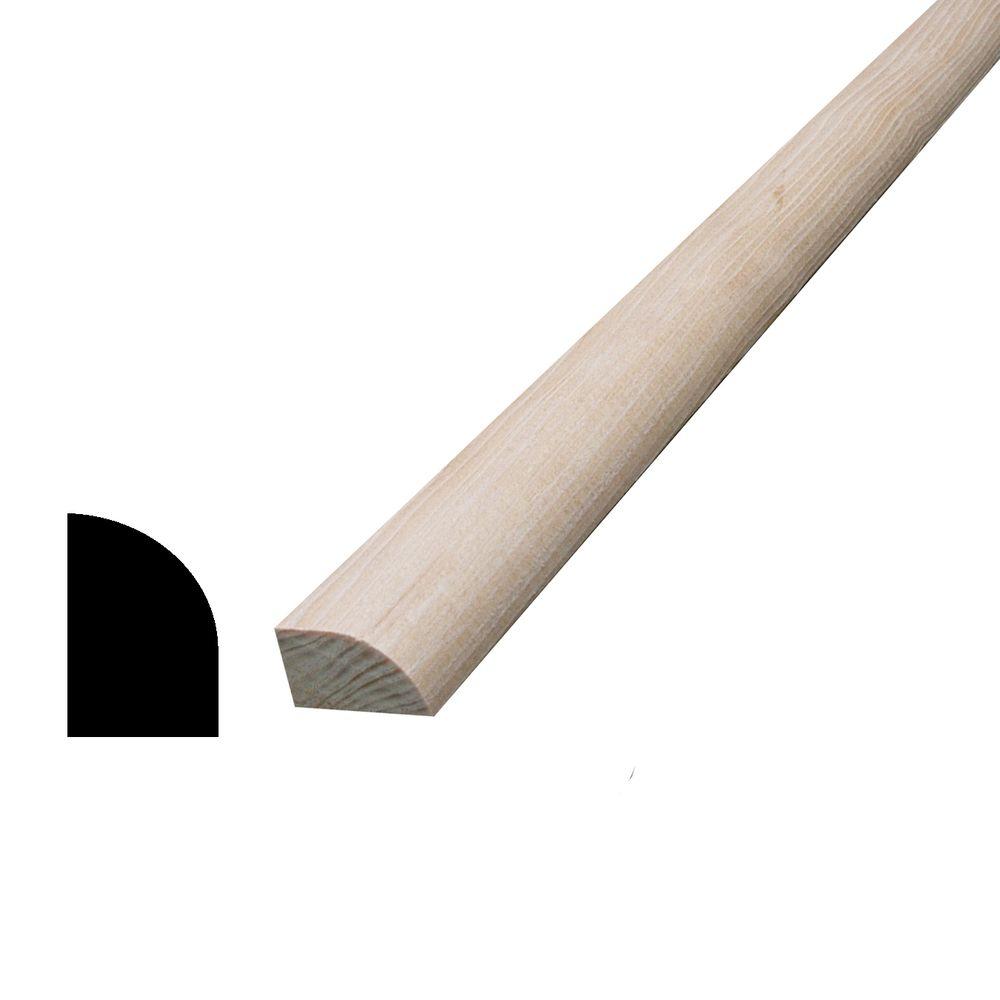 Alexandria Moulding 7/16 in. x 11/16 in. x 96 in. Hemlock Base Shoe