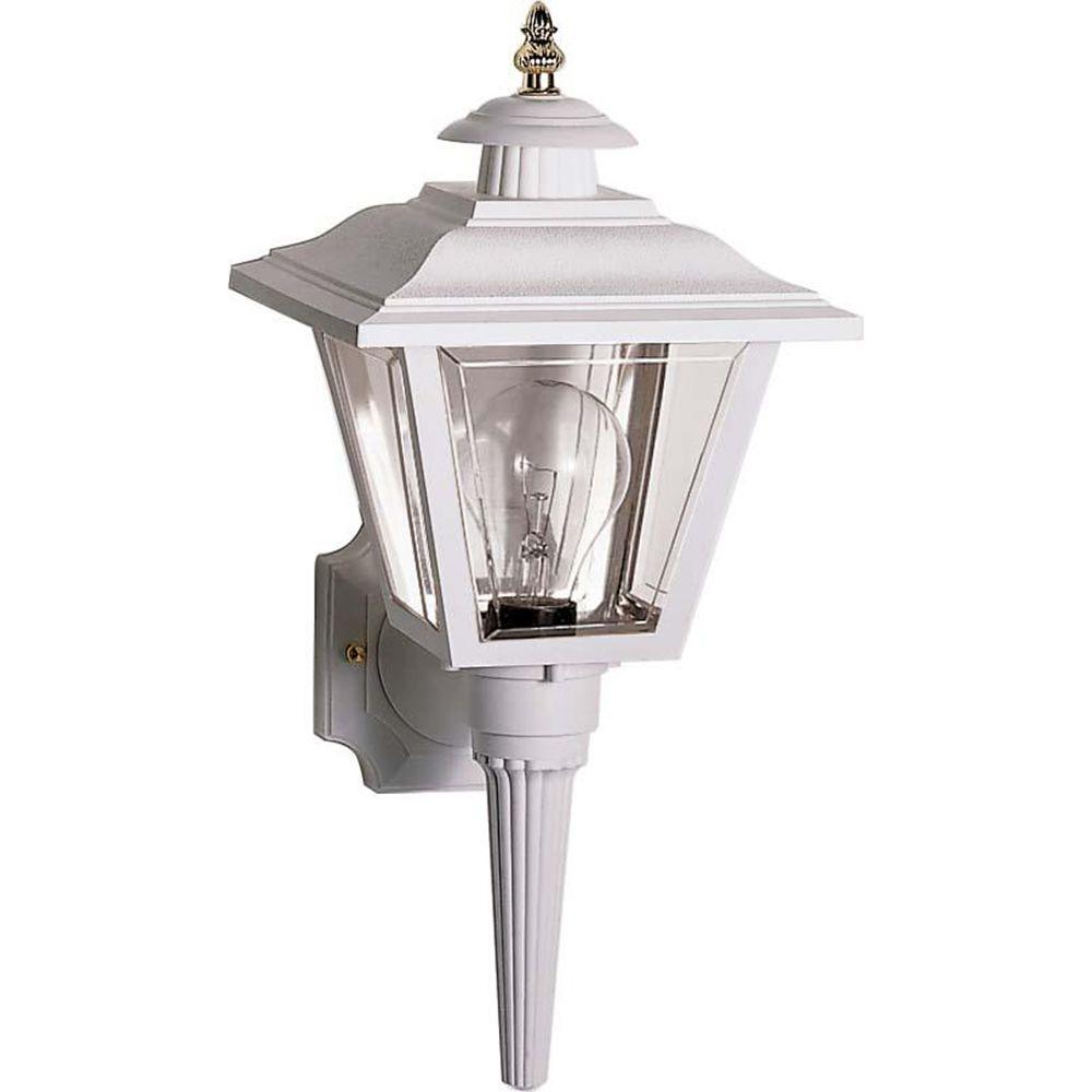 Glomar Tony 1-Light White Outdoor Wall Mount Sconce-CLI ...