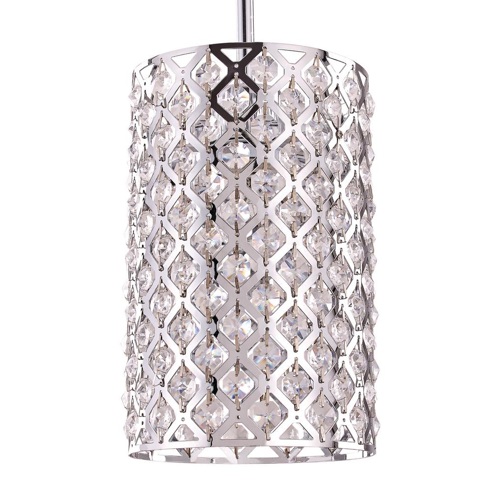 Crystal Home Decorators Collection The Depot 1 Light Chrome And Crystal Mini Pendant