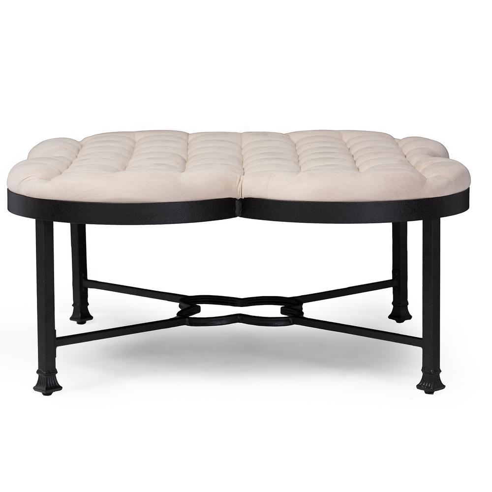 Baxton Studio Zephyr Vintage Beige Fabric Upholstered Baxton Studio Zephyr Vintage Beige Fabric Upholstered Round Ottoman