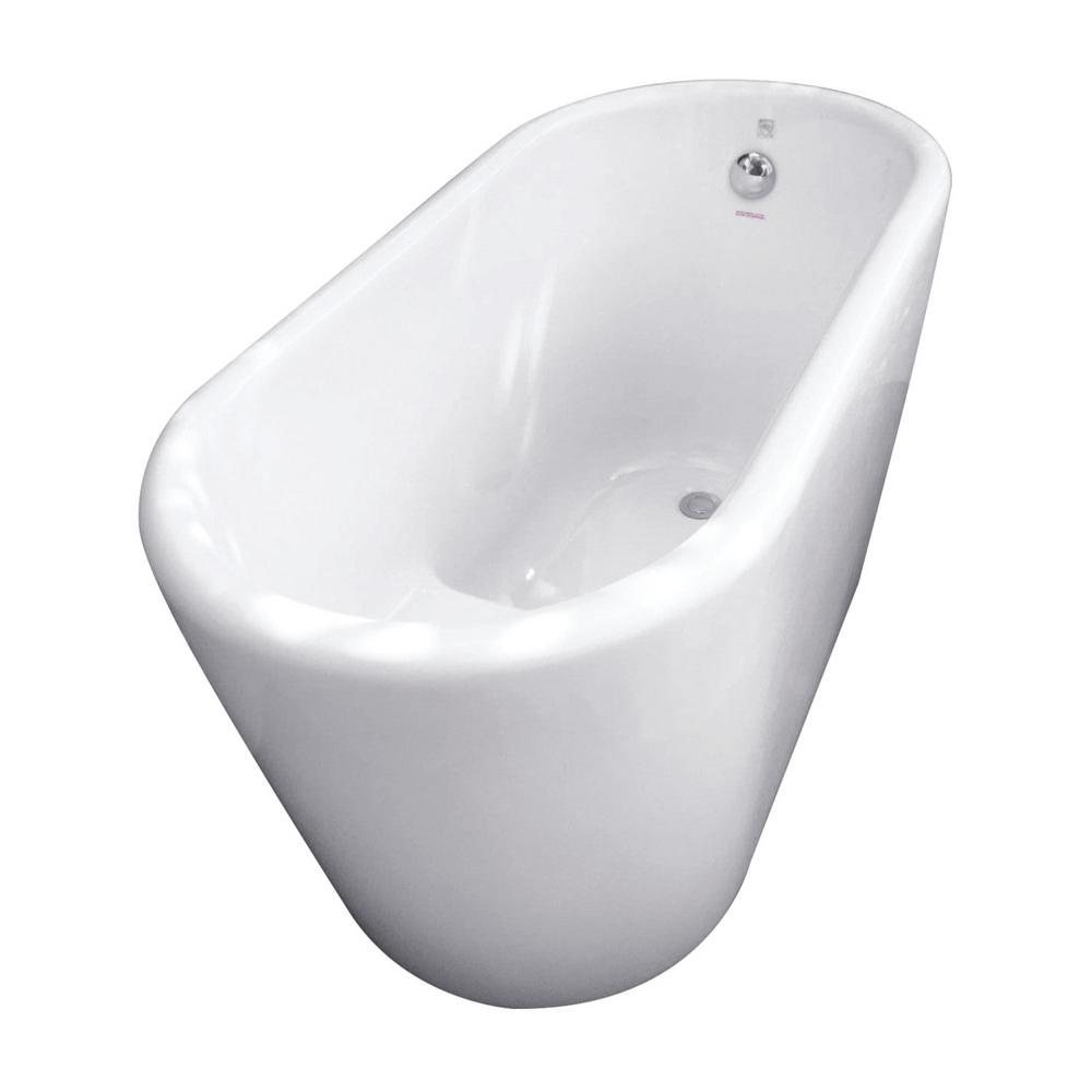 51 in. Acrylic Reversible Drain Oval Flatbottom Freestanding Bathtub