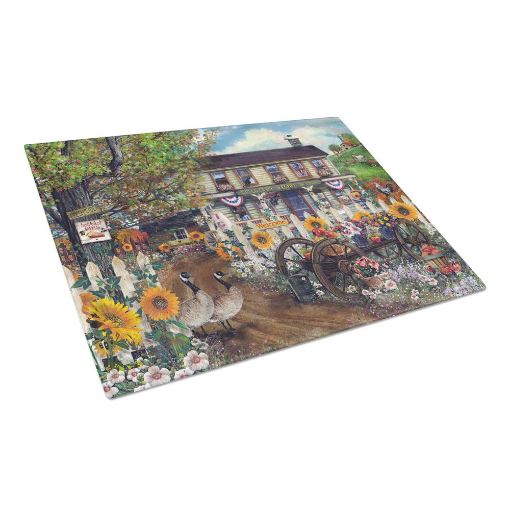 Sunflowers and The Old Country Store Tempered Glass Large Heat Resistant Cutting Board, Multi-Color