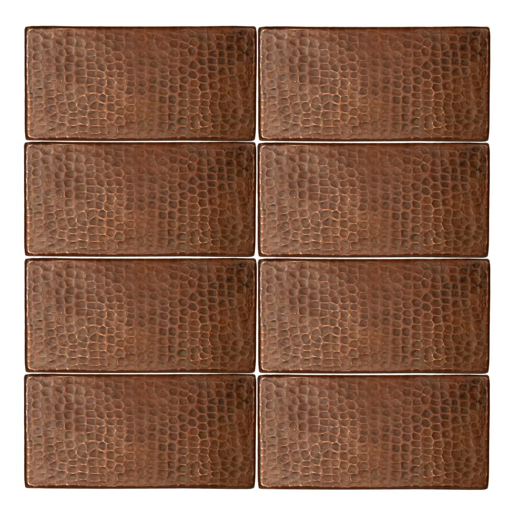 Premier Copper Products 3 In X 6 Hammered Decorative Wall Tile Oil Rubbed Bronze 8 Pack