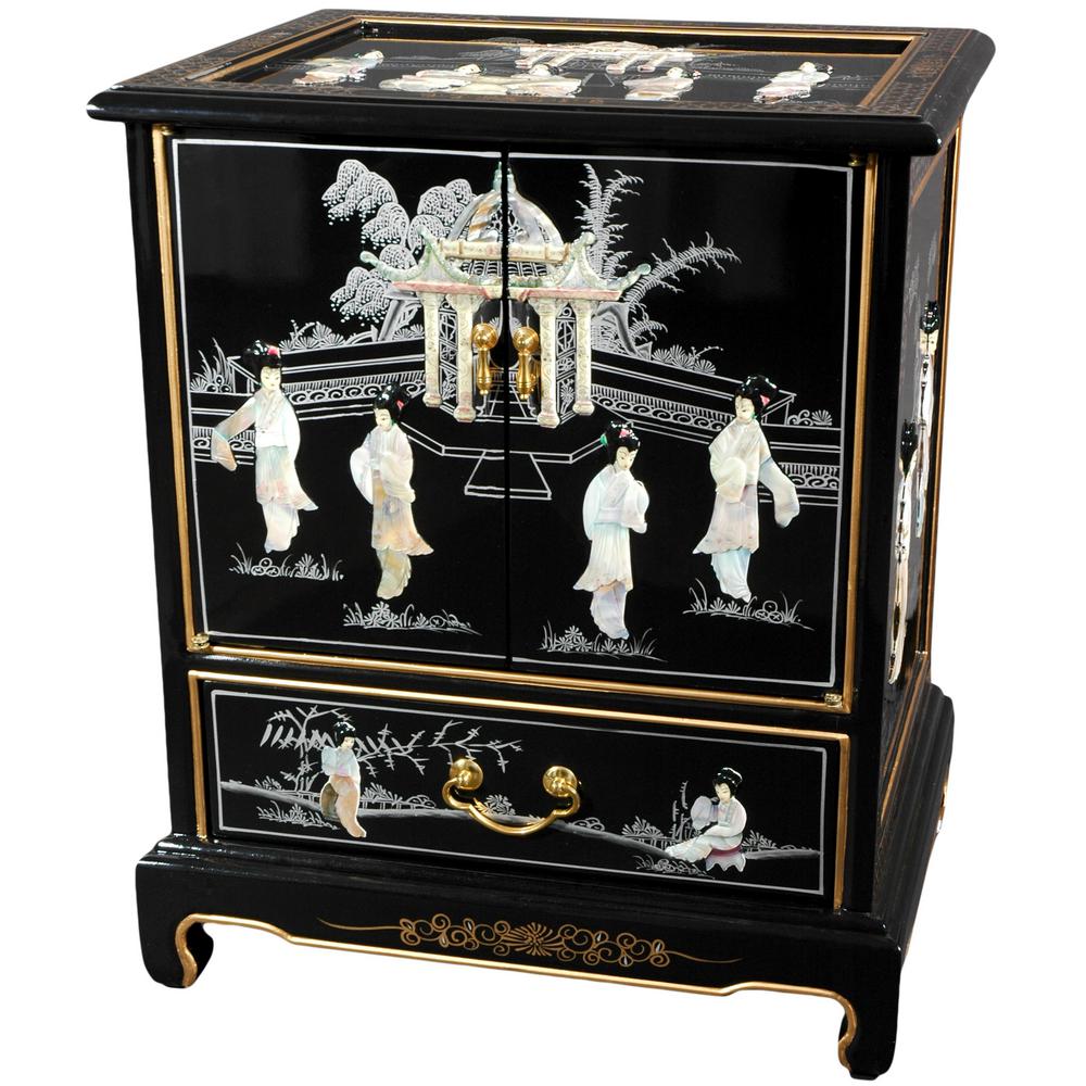 Oriental Furniture Mother Of Pearl Las Black End Table Lcq Etb Bm Mother Of Pearl Las Black End Table