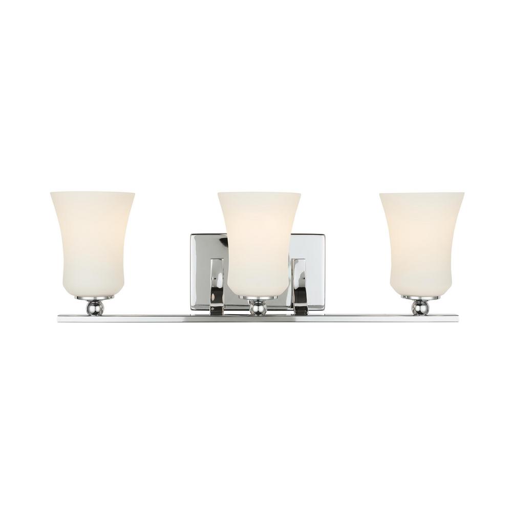 Home Decorators Collection 3Light Chrome Square Bath Vanity Light with