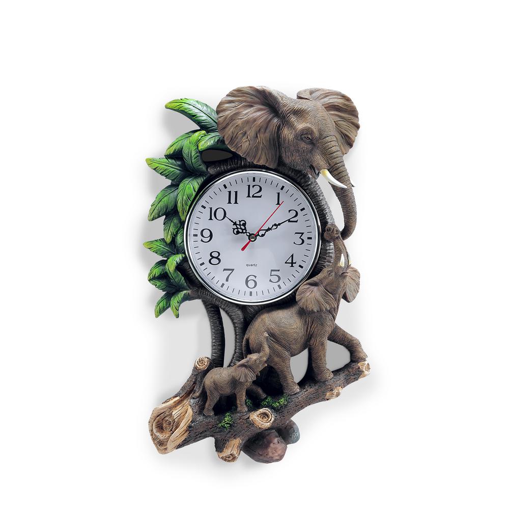 Ore International 17 5 In 3d Elephant Wall Clock Cl 415 The Home Depot