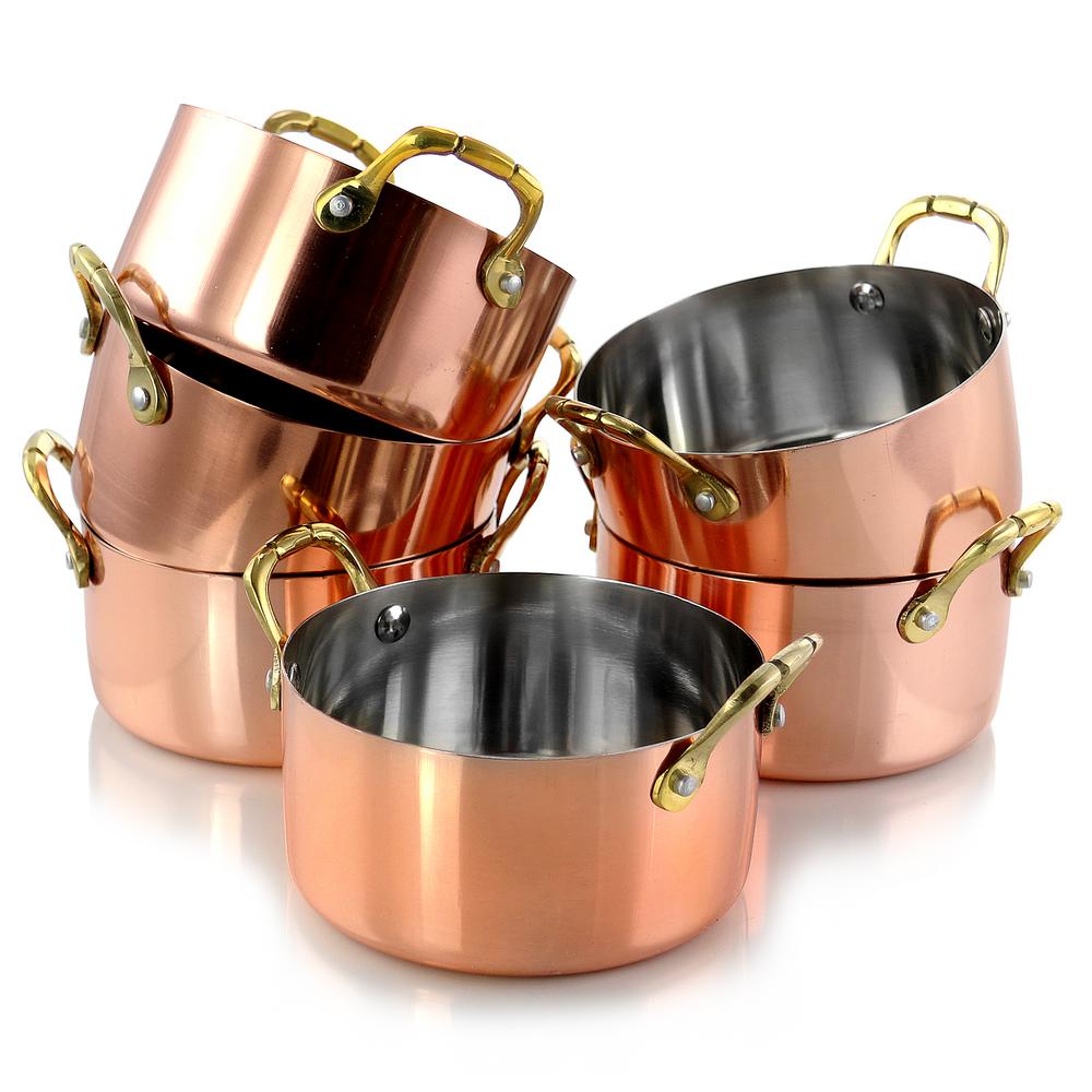 Gibson Home Rembrandt 4.7 in. 6-Piece Copper Plated Mini Dutch Oven ...