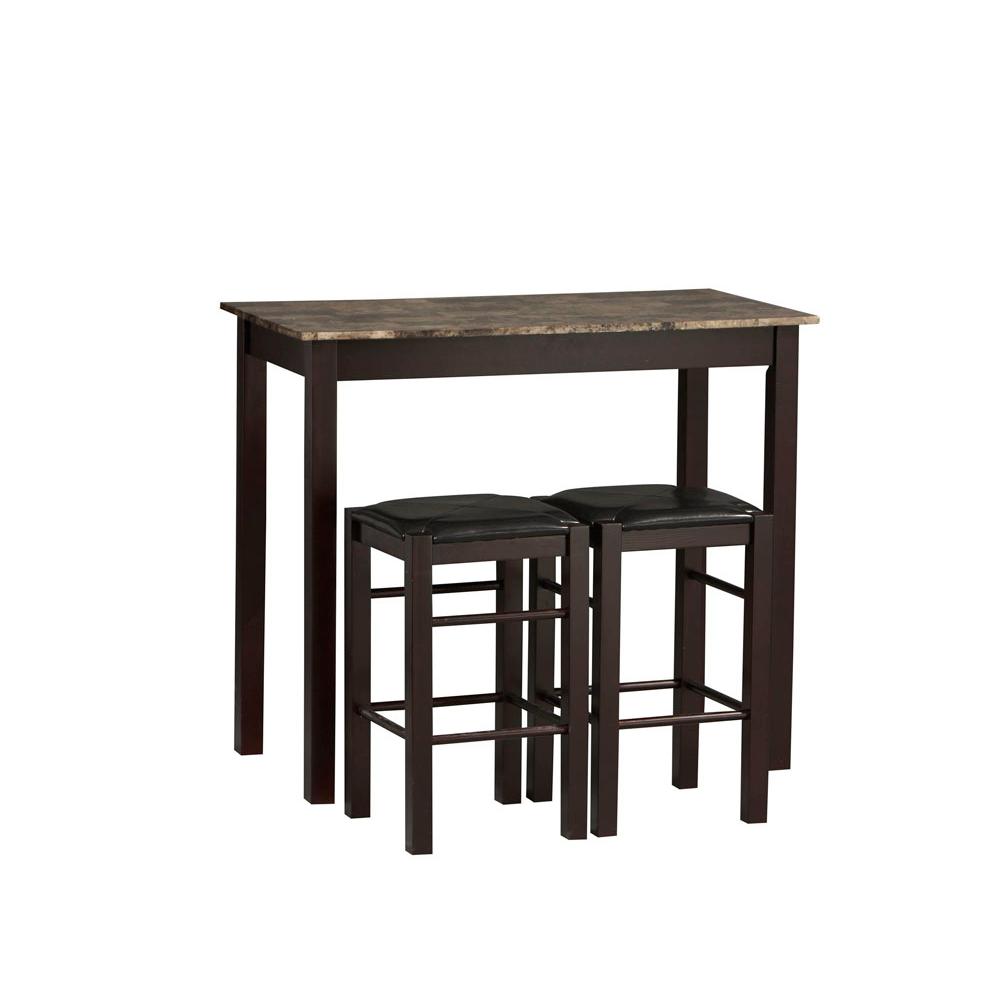 Modern Pick Up Today 2 Person Kitchen Dining Tables Tavern 3 Piece Espresso Bar Table Set