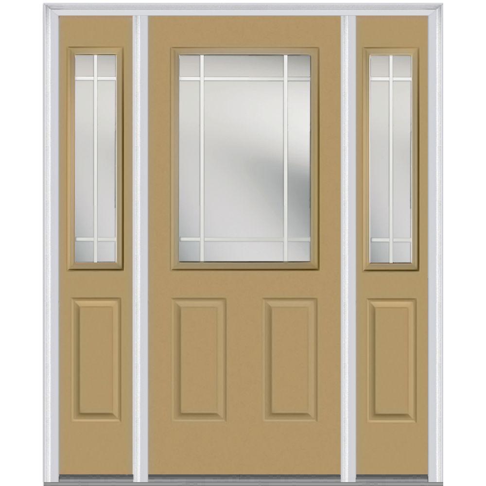 Mmi Door 60 In X 80 In Prairie Internal Muntins Left Hand 1 2 Lite Classic Painted Steel