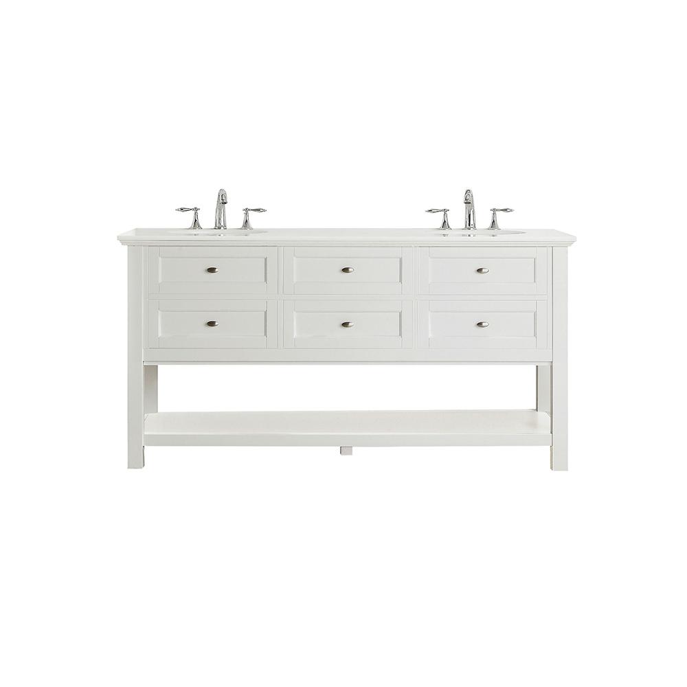 Home Decorators Collection Austell 67 In W X 22 D Vanity White With Marble Top Sink