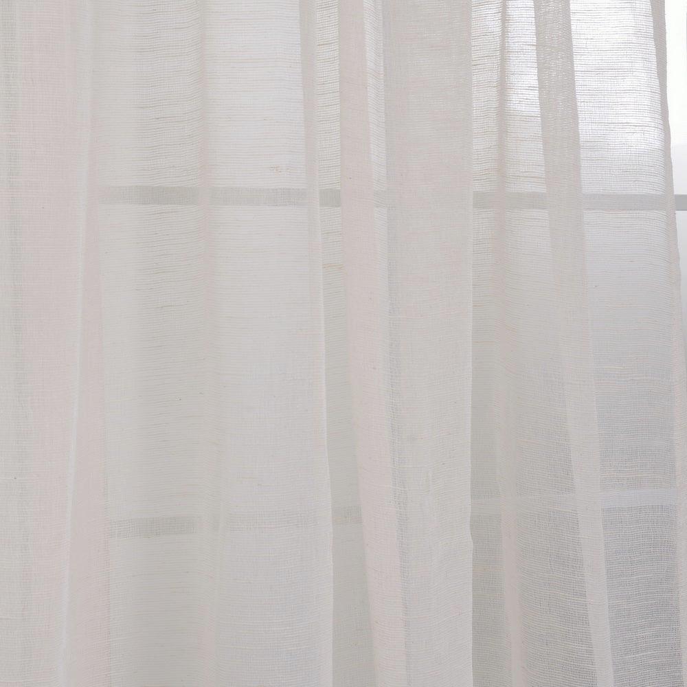 Exclusive Fabrics Furnishings Open Weave Cream Linen Sheer