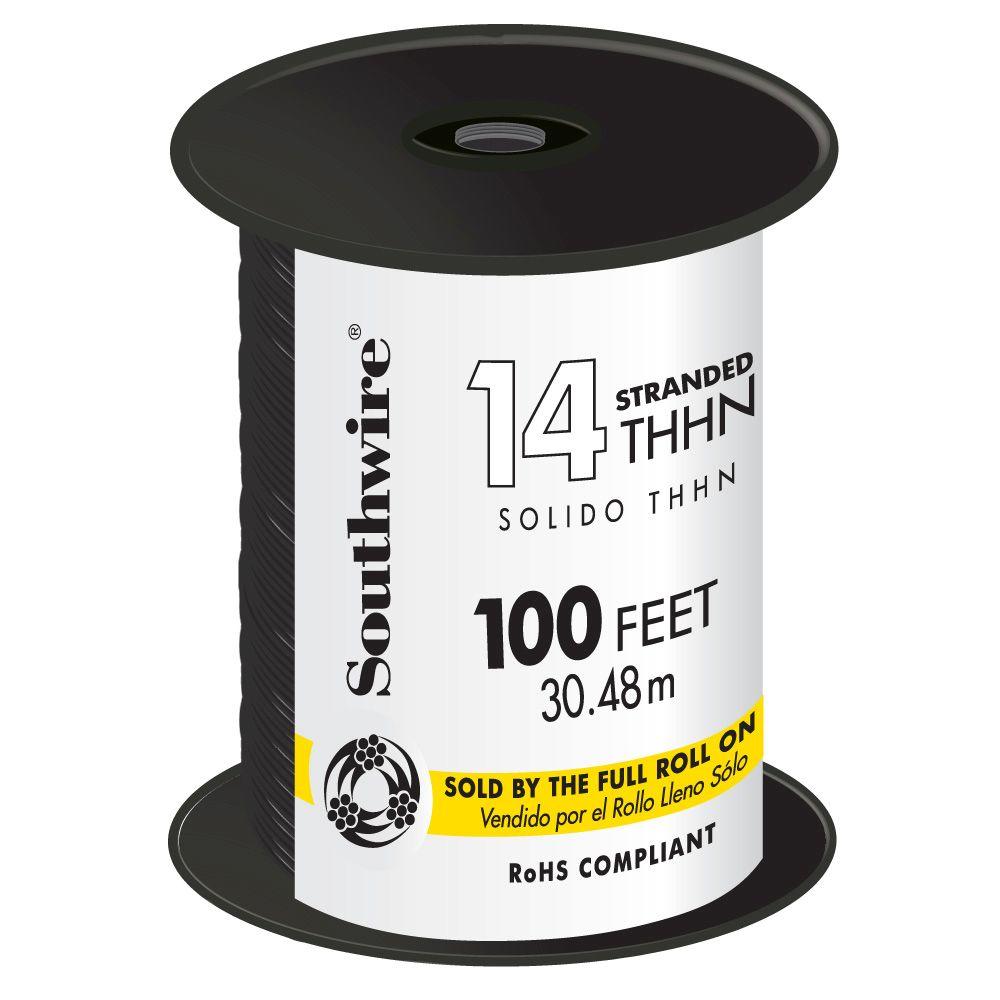 Black White Red or Green 3 gauge THHN//THWN 100 Ft THHN 3 AWG