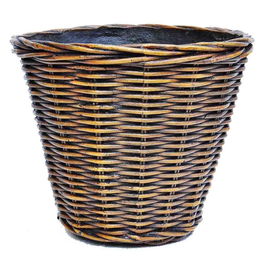 MPG 22 in. Dia Wicker Composite Woven Look PotPC7138WSW