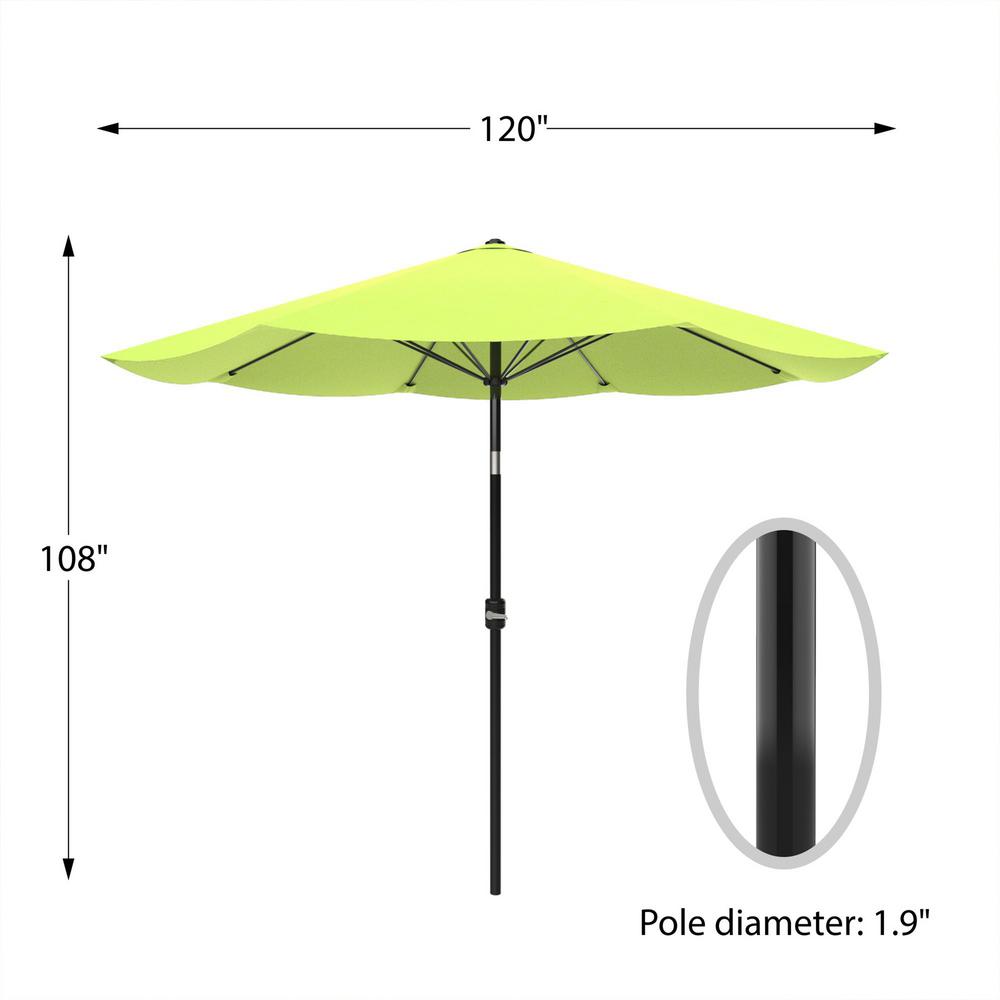 Pure Garden 10 Ft Aluminum Patio Umbrella With Auto Tilt In Lime Green M150064 The Home Depot