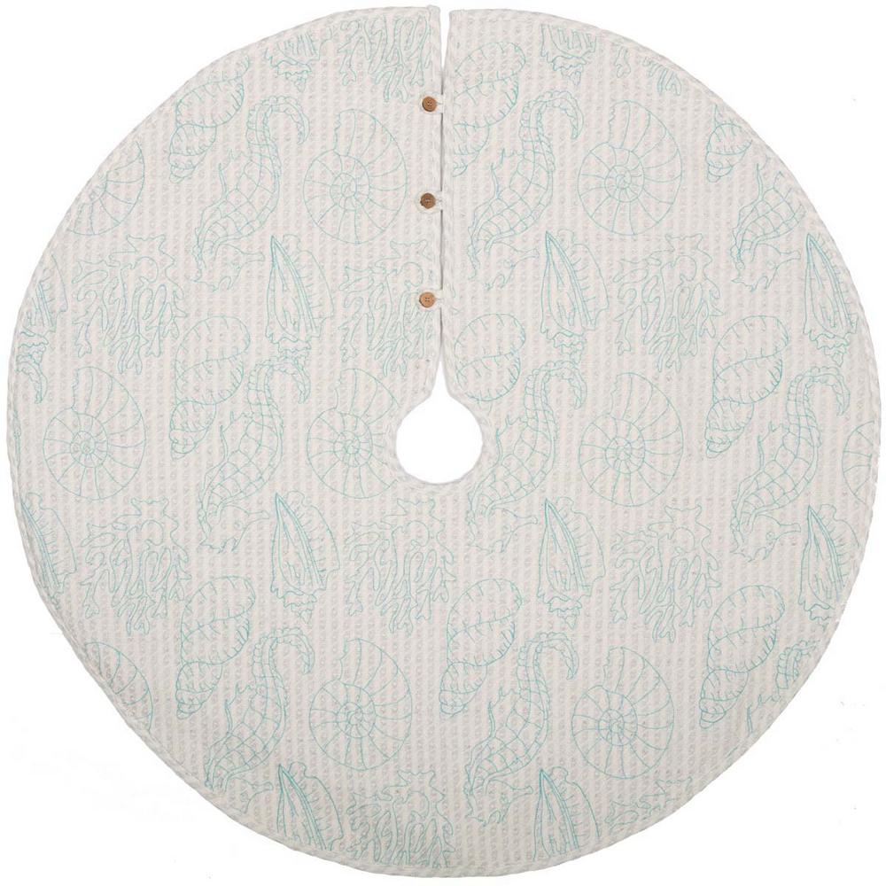 6 in. Dia Blue and Silver Design Tree Skirt Box76232 The Home Depot