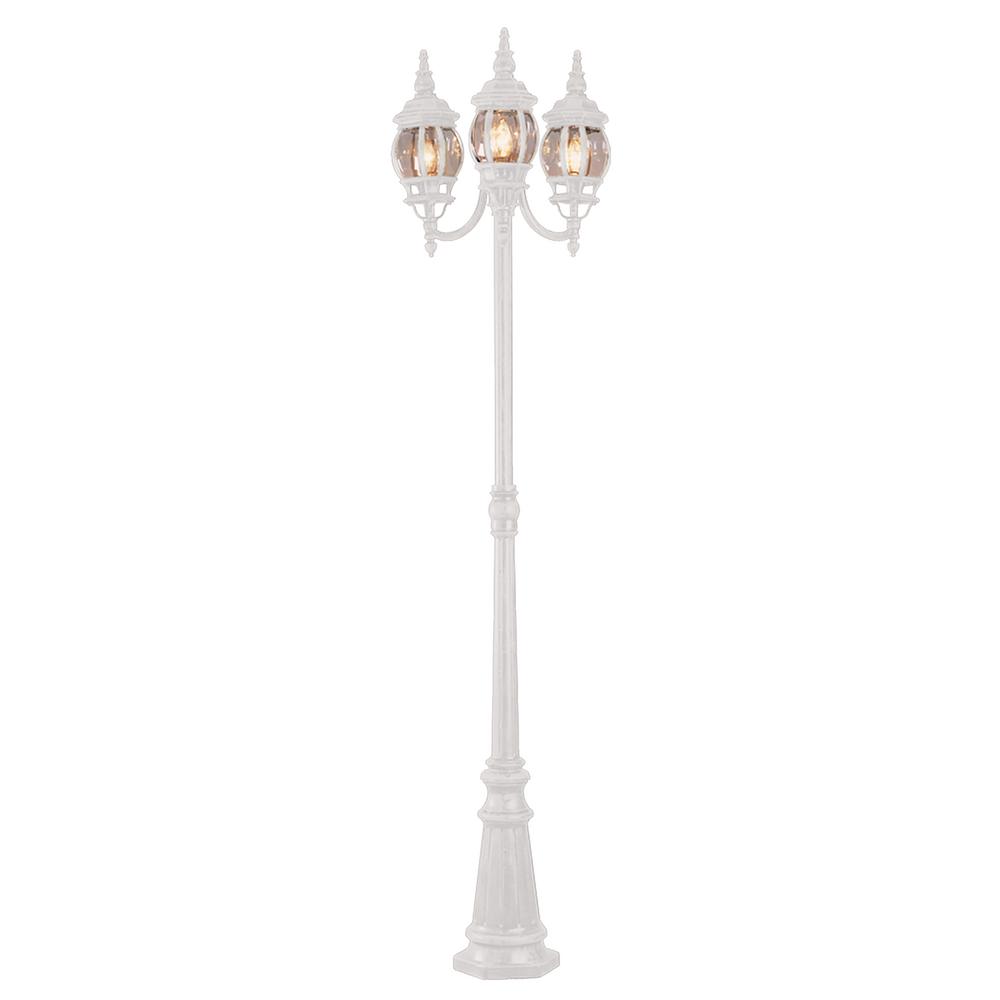 Bel Air Lighting Parkway 3 Light Outdoor White Lamp Post Bel Air Lighting Parkway 3 Light Outdoor White Lamp Post