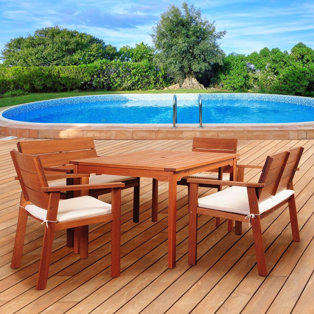 Amazonia Eucalyptus 5Piece Patio Dining SetBT 470_5ROUND The Home Depot