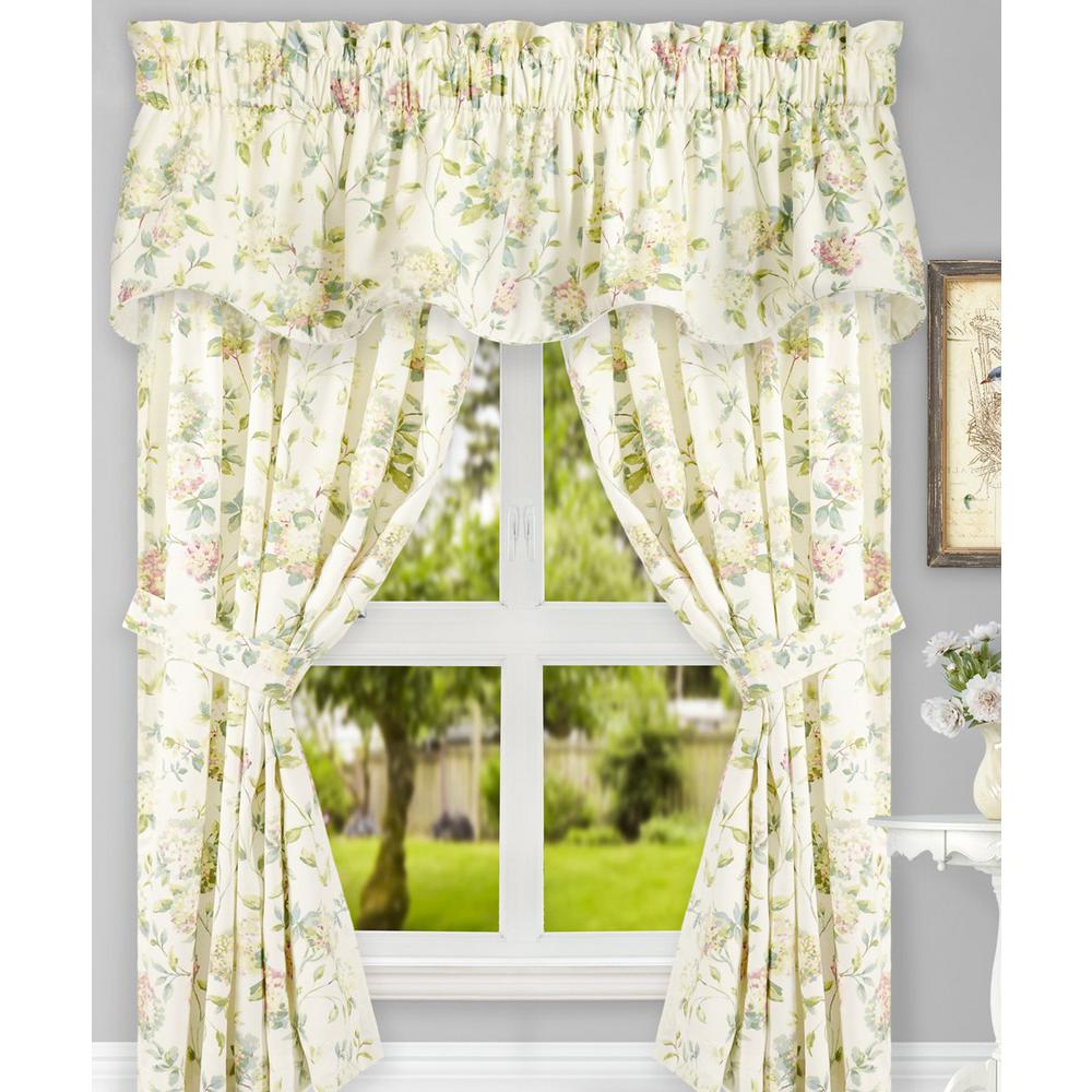 Abigail Multi Polyester Cotton Tailored Pair Curtains With Ties