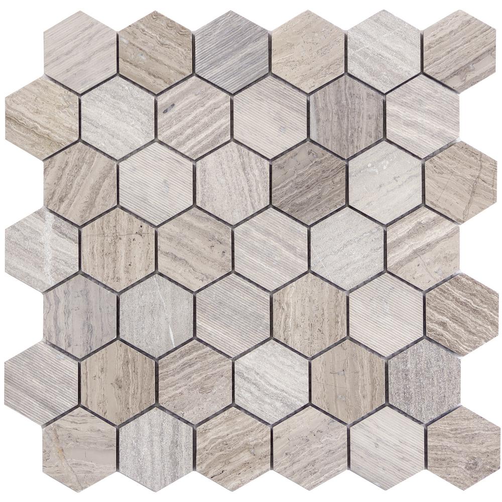Limestone Honeycomb Tile Flooring The Home Depot Limestone Gray Honed 11 73 In X 12 01 10mm Mesh Mounted