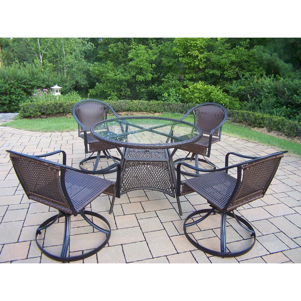 Tuscany Black 7 Piece Wicker Outdoor Dining Set Hd90045t 90079s4 5 Tuscany Black 7 Piece Wicker Outdoor Dining Set Hd90045t 90079s4 5 Bk The Home Depot