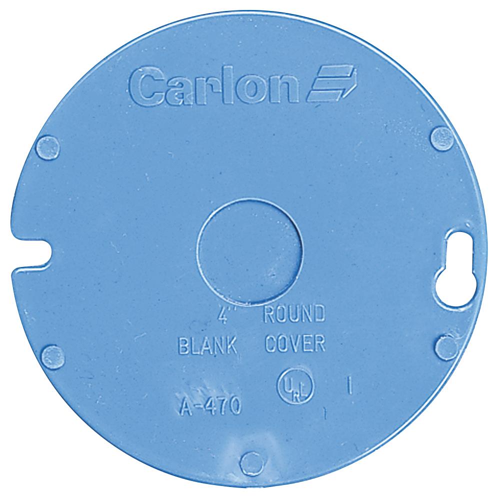 Carlon 1-Gang 4 in. Round Blank PVC Electrical Box Cover ...