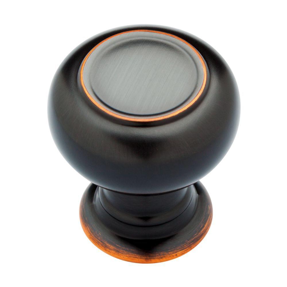 Porter 1-1/4 in. (32mm) Oil Rubbed Bronze Round Cabinet Knob (4-Pack)