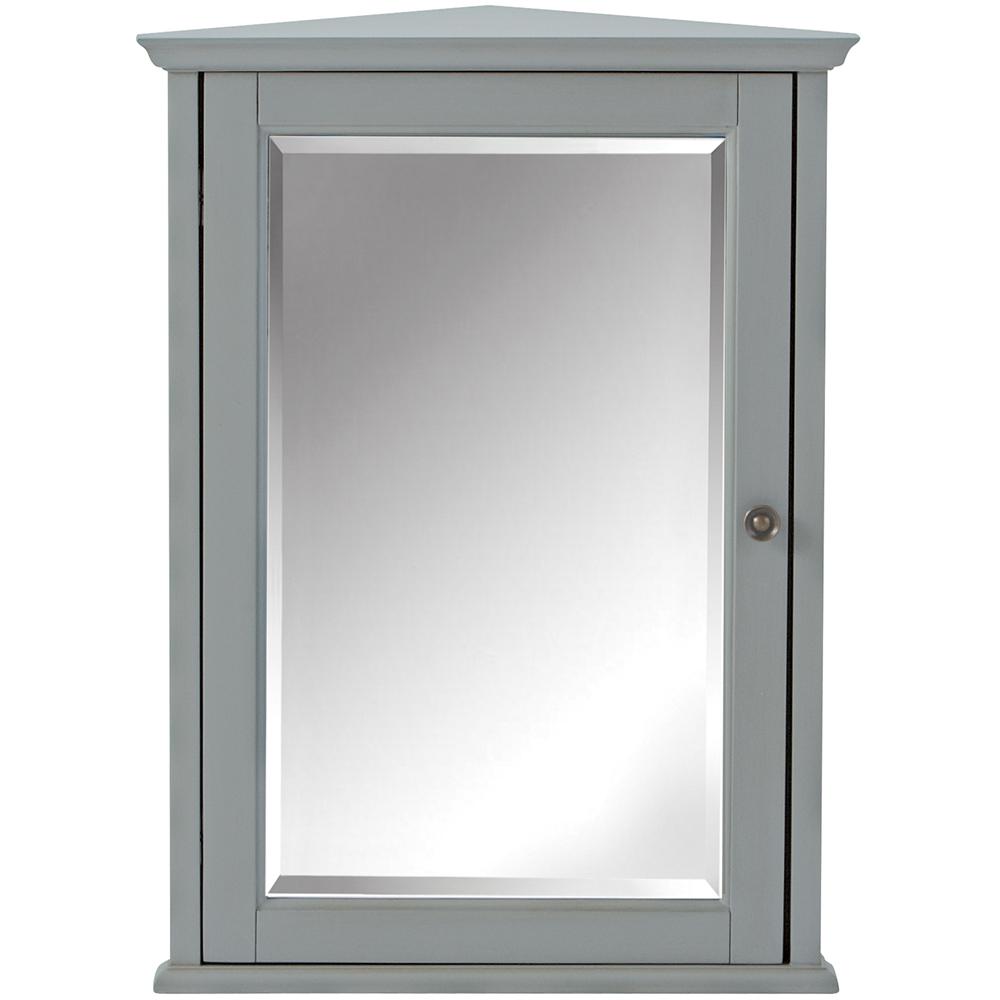 Home Decorators Collection Hamilton 27 In H X 20 In W Corner Wall Cabinet In Grey 0567700270 The Home Depot