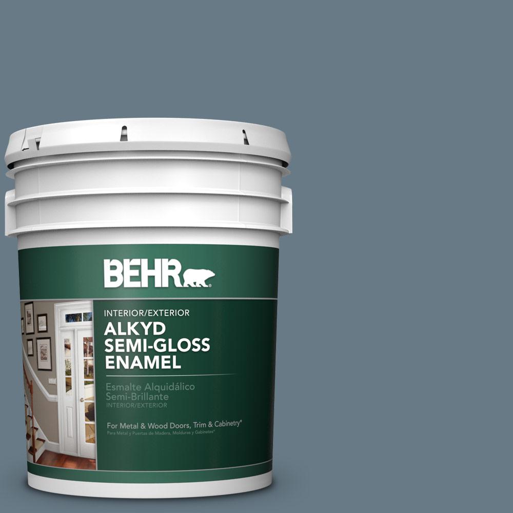 BEHR 5 gal. N4905 Charcoal Blue SemiGloss Enamel Alkyd Interior