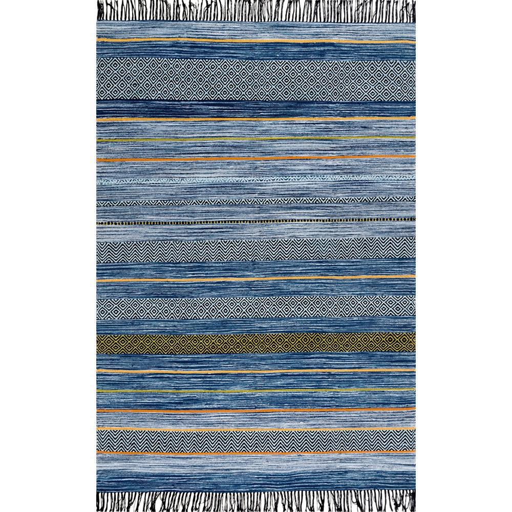 Nuloom Stripes Tel Ninonne Blue 7 Ft 6 In X 9 Area Stripes Tel Ninonne Blue 7 Ft 6 In X 9 Area Rug