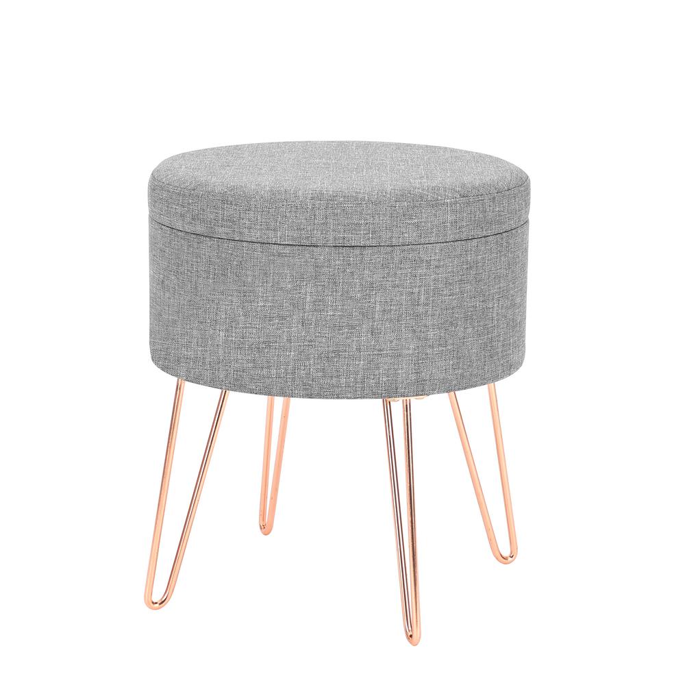 Edgemod Hattie Gray Small Round Storage Stool Hd 362 Gry The Hattie Gray Small Round Storage Stool
