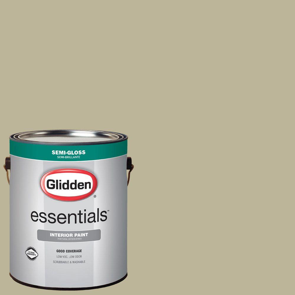 Glidden Essentials 1 gal. HDGG11 Fresh Thyme Green SemiGloss Interior PaintHDGG11E01SN The