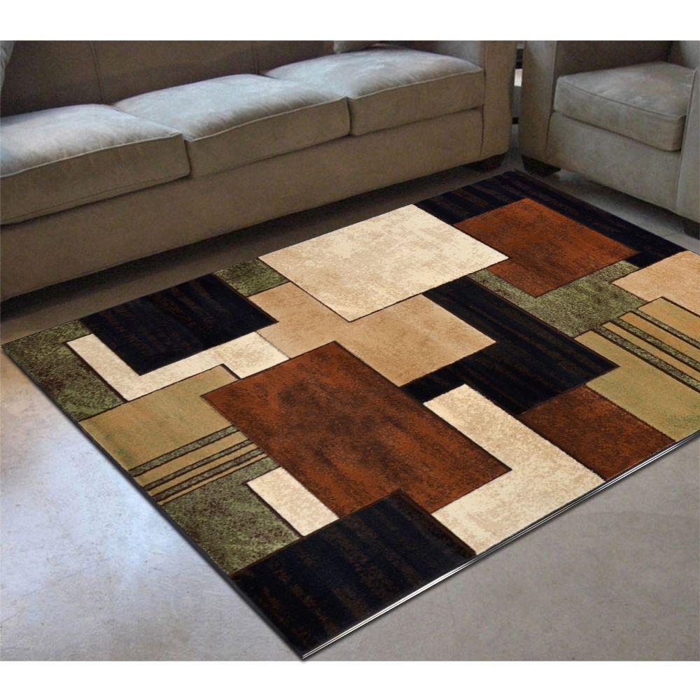 Home Dynamix Tribeca Brown/Green 5 Ft. 2 In. X 7 Ft. 2 In. Indoor Area ...