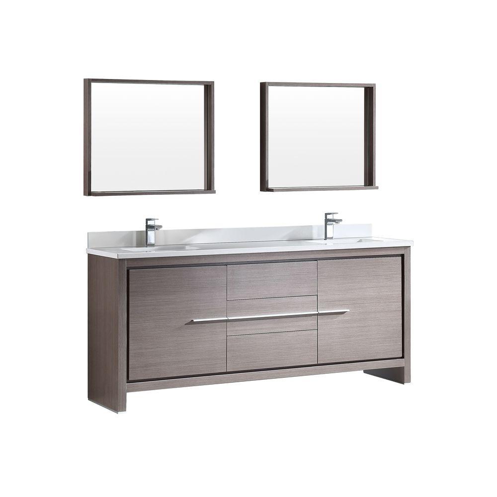 Mirrored Bathroom Vanity Unit