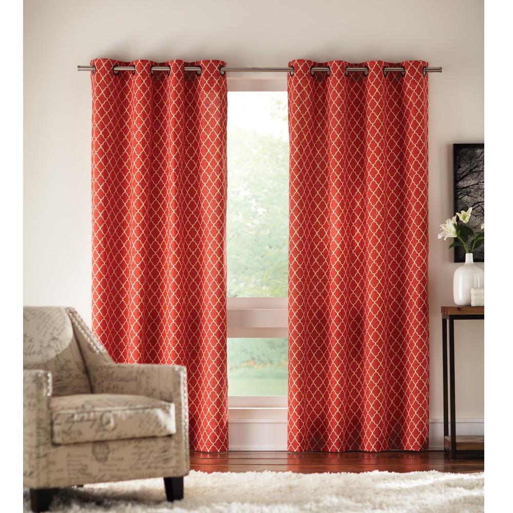Home Decorators Collection Ogee Light Filtering Window Panel In Chili 50 In W X 84 In L 1623957 The Home Depot