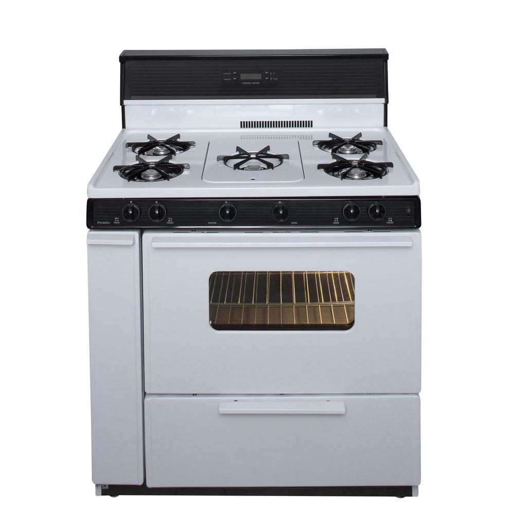 Premier 36 In 3 91 Cu Ft Freestanding Gas Range With 5th Burner