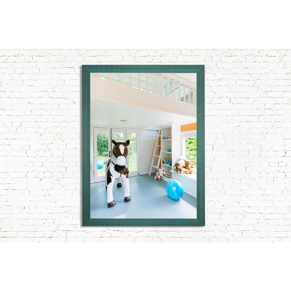 60 In X 40 Country Cottage Aqua Framed Wall Vanity Mirror Country Cottage Aqua Framed Wall