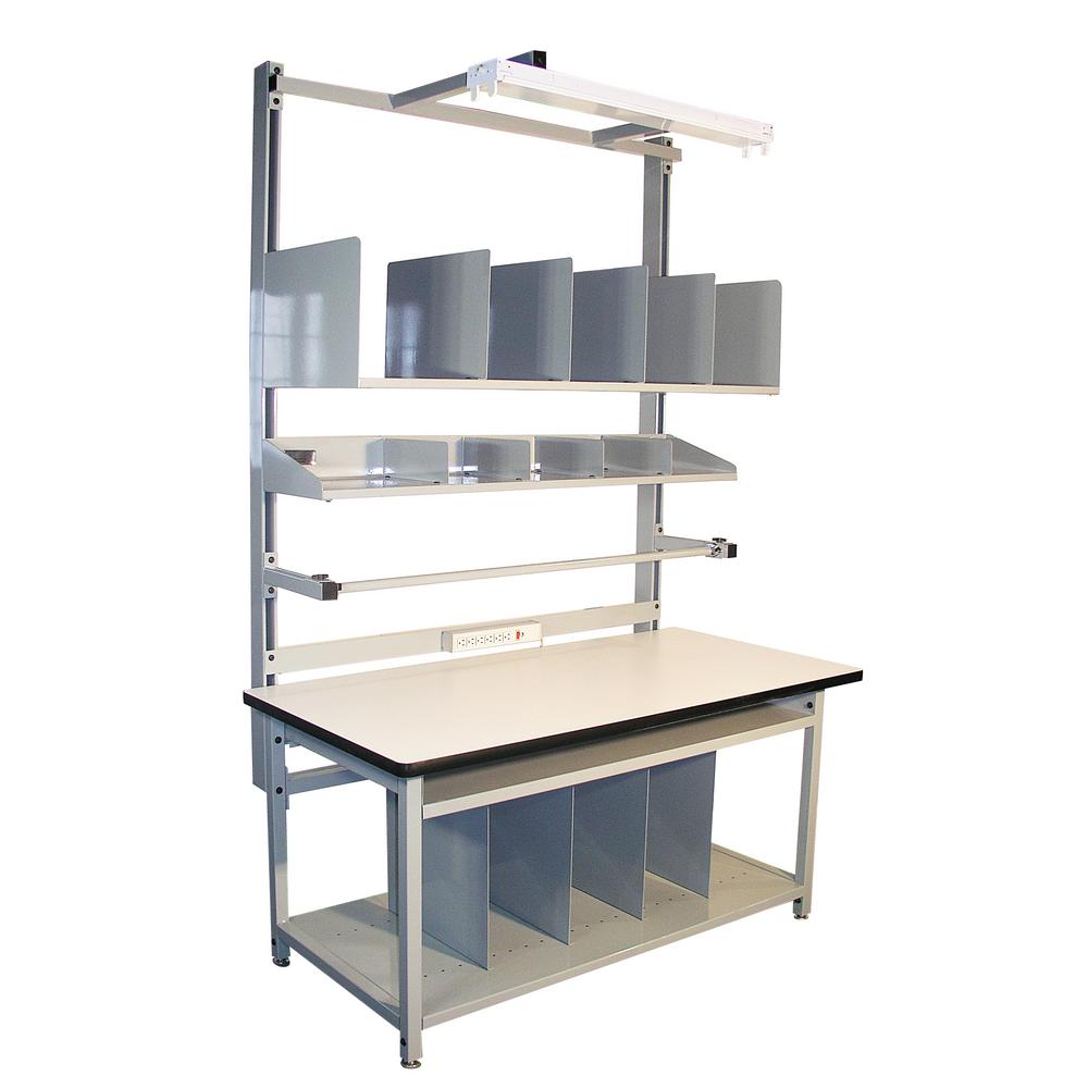 Proline 72 In X 30 In Gray Frame Complete Packaging Bench With